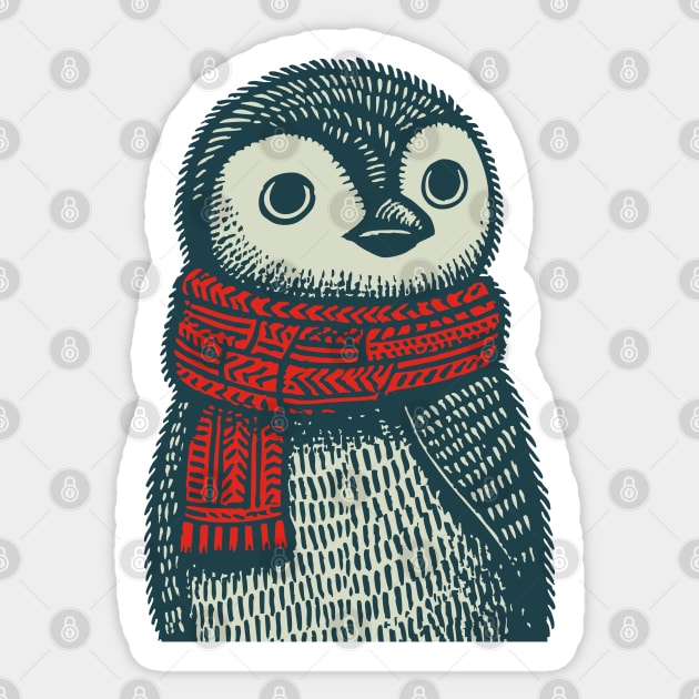 Cozy Emperor Penguin Chick | Illustrative Winter Bird Sticker by TuncGK